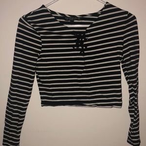 Top Shop Tied-Up Long Sleeved Shirt
